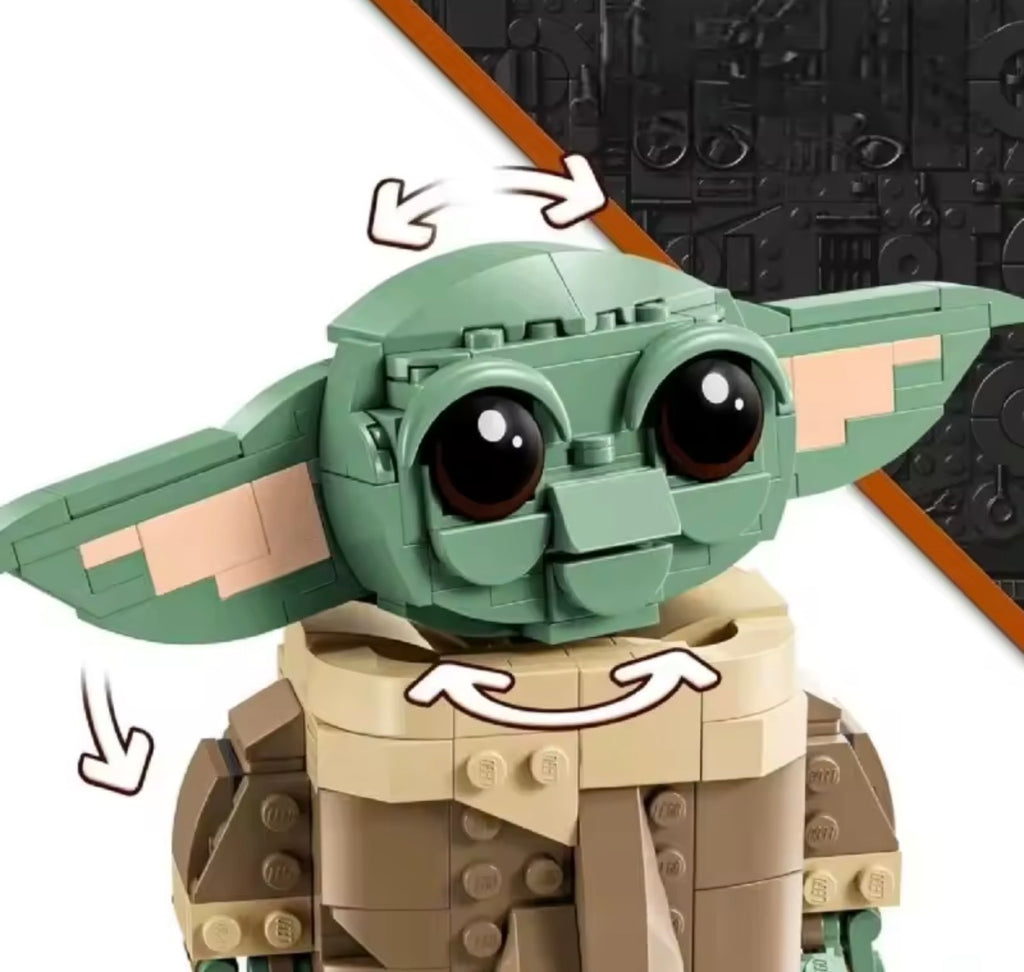 1080Pcs Baby Yoda building block set with 1 figure