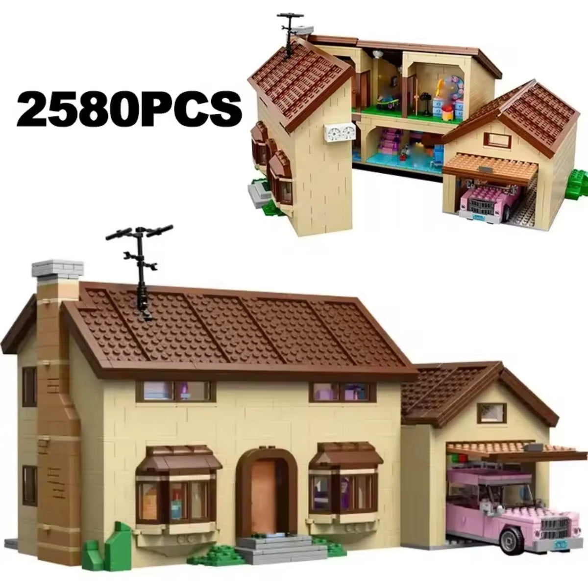 Simpsons house building block set 2580PCS + 6 Figures
